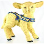 LAMTEX RUGS ADVERTISING FIGURE. 10ins tall, 1950s rubberoid lamb advertising LAMTEX RUGS within blue