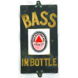 BASS & CO PALE ALE SLATE SIGN. 20 x 11ins, black slate advertising sign for BASS/ IN BOTTLE