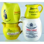 GROUP OF DEWARS PUB JUGS . Tallest 5.75ins, 3 variations of DEWARS/ WHITE LABEL/ WHISKY & 1 The