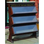 MARSH BISCUITS SHOP DISPLAY CABINET. 130 x 42ins, classic, mahogany, 3 tiered shop display