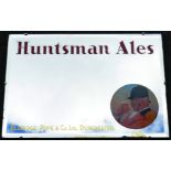 DORCHESTER HUNTSMAN ALES MIRROR. 20 x 14ins, brewery mirror for HUNTSMAN ALES in red lettering