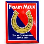 FRIARY MEUX ENAMEL SIGN. 12.75 x 10ins, red & blue enamel for Friary/ Meux/ EST AT GUILDFORD/