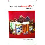 IND COOPE LARGE POSTER. 36 x 23ins, multicoloured poster for Ind Coope Long Life beer promoting a