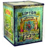 LIPTONS SHOP COUNTER DISPLAY TIN. 13.5 x 11ins square, elaborately detailed tin for LIPTON/ LIMITED/