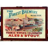 FOREST BREWERY ALES & STOUT SHOWCARD. 35 x 25.75ins, framed multicoloured image of works for THE/