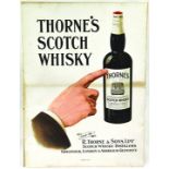 THORNES WHISKY SHOWCARD. 14.5 x 10.5ins, advert for THORNES/ SCOTCH/ WHISKY/ ESTAB 1831/ R.