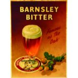 BARNSLEY BITTER STAND UP SHOWCARD. 8 x 11ins, multicoloured image of a glass full of beer on a