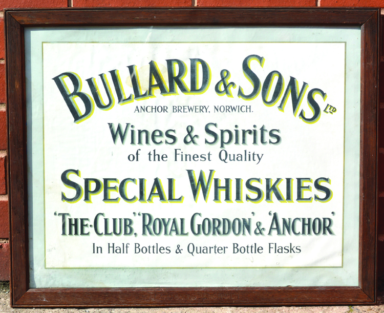 NORWICH, BULLARD & SONS FRAMED POSTER. 26.5 x 21.5ins, in original frame for BULLARD & SONS LTD/