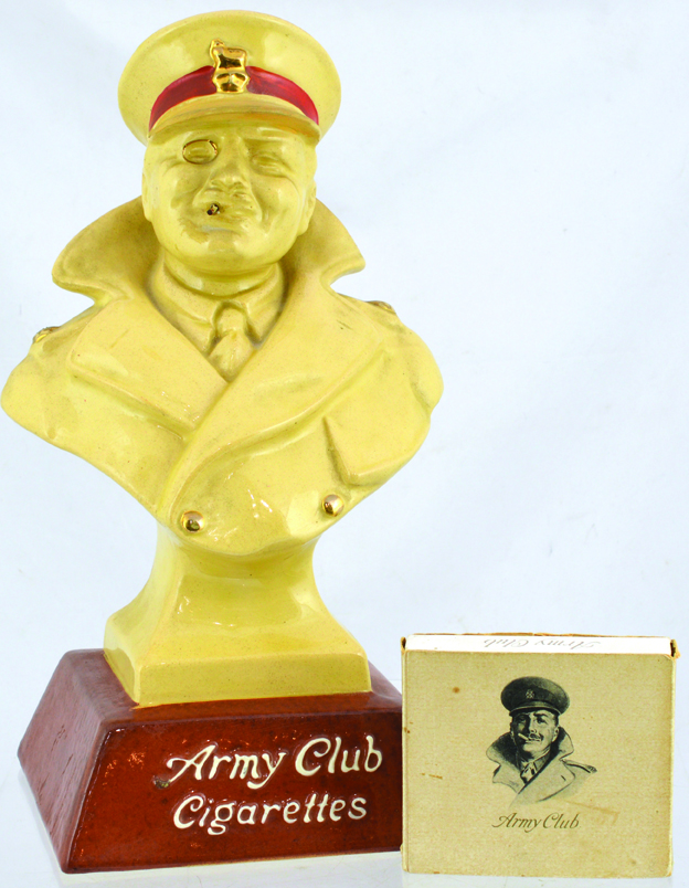 ARMY CLUB CIGARETTES BUST. 11ins tall, ceramic Royal Doulton advertising figure for Army Club/
