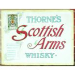 THORNES WHISKY SHOWCARD. 33.5 x 25.5ins, off white showcard for THORNES/ SCOTTISH/ ARMS/ WHISKY in