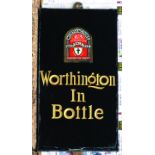 WORTHINGTONS GLASS ON SLATE ADVERT. 20 x 11ins, advert for WORHTINGTON/ IN/ BOTTLE, impressed gold