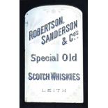LEITH SCOTCH WHISKIES MIRROR. 50 x 32ins, large framed pub mirror for ROBERTSON/ SANDERSON/ & COS/