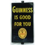 GUINNESS GLASS ON SLATE ADVERT. 20 x 11ins, for GUINNESS/ IS GOOD/ FOR YOU in gold lettering on