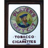 PLAYERS NAVY CUT MIRROR. 22 by 18ins, framed mirror for PLAYERS/ NAVY CUT/ TOBACCO/ AND/ CIGARETTES.