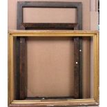 A group of three 19th century frames, including one of gilt plaster plain form,