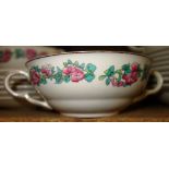 A Maddock china part dinner service with floral design.
