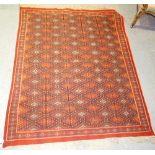 A Red ground Kilim style rug, 146cm x 125cm.