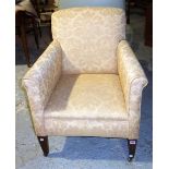 A 19th century mahogany framed upholstered armchair.