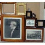 A small group of assorted frames including Maple, Rosewood, gilt plaster and ebonised, (9).