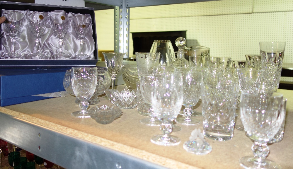 A quantity of 20th century drinking glasses and sundry.