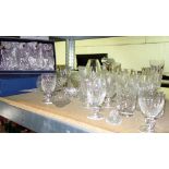 A quantity of 20th century drinking glasses and sundry.
