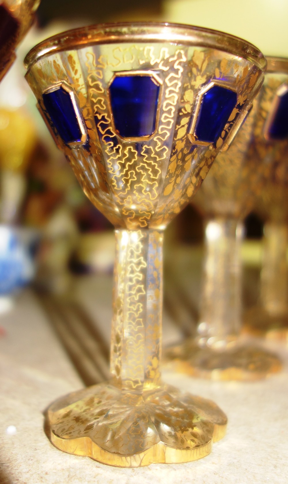 A quantity of 19th century and later dinner glasses,