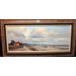 Marcus Ford (1914-1989), Burnham Overy Staithe, oil on canvas, signed, 29cm x 72cm.