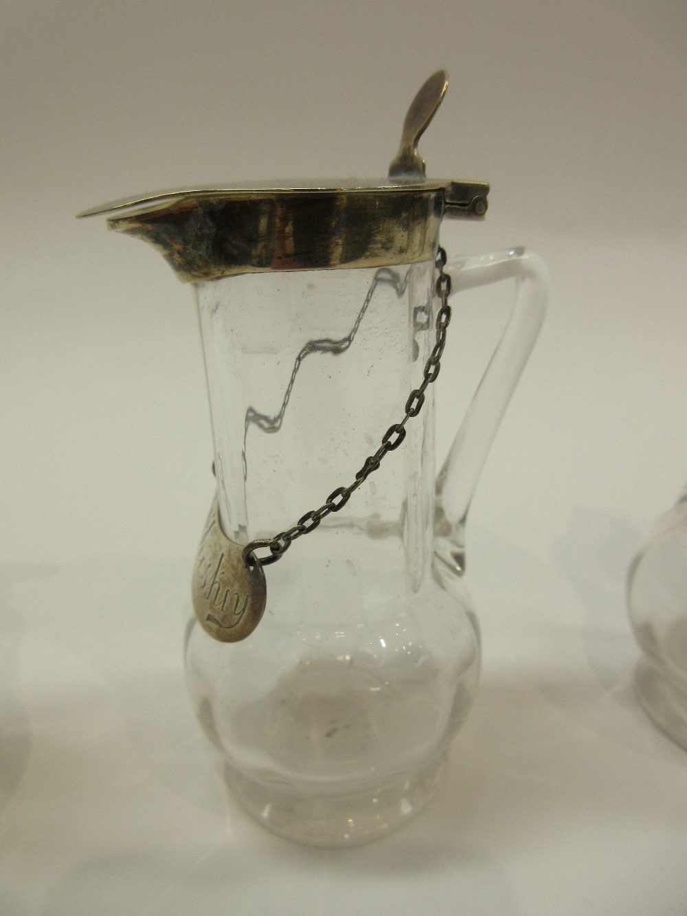 A group of four silver mounted and glass whisky noggins, - Image 6 of 7