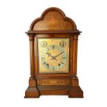 A rosewood and parquetry inlaid mantel clock, late 19th century,