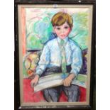 Edward Wolfe (1897-1982), Portrait of Paul Krikler aged 7, pastel, signed, 90cm x 60.5cm.