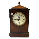 A Regency mahogany and brass inlaid bracket timepiece, with a single train movement,