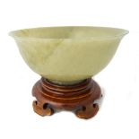 A Chinese jade bowl, mark and period of Qianlong,
