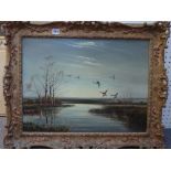 Thomas Kennedy (1900-1981), Dawn on the River Roding, oil on canvas, signed, inscribed on reverse,