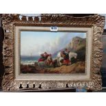 Joseph Horlor (1809-1887), Views of Clovelly, North Devon, a pair, oil on board, both signed,