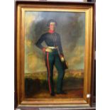 Continental School (19th century), Portrait of an officer, full length in military uniform,