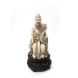 A Chinese ivory figure of Shoulao, early 20th century,
