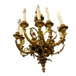 A Louis XVI style gilt bronze chandelier, early 20th century,
