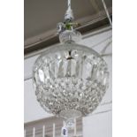 A pair of glass ceiling lights, 20th century,
