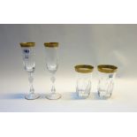 A French part suite of glassware, late 20th century, probably St.