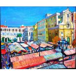 David Granier (contemporary), Le Cours Saleyz, Nice, oil on canvas, signed,