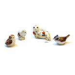 Four Royal Crown Derby Imari paperweights, comprising; a Collectors Club crested tit, an owlet,