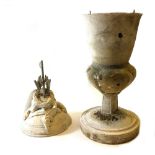 Maurice Lambert (1901-1964), British, a plaster urn with slayed dragon surmount, 56cm high,
