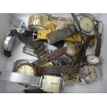 A silver circular cased Zenith wristwatch, with a signed jewelled movement, silver inner case,