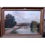 James Isiah Lewis (1860-1934), Richmond Bridge, oil on canvas, signed, 39cm x 59.5cm.