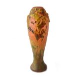 A Daum Nancy cameo and vitrified glass vase, circa 1910,