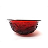 A Chinese red glass bowl, 19th/20th century,
