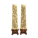 A pair of Chinese ivory wrist rests, late 19th/early 20th century,