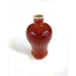 A Chinese miniature flambé vase, possibly 19th century, of baluster form,