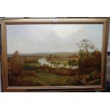 English School (late 19th century), The Thames from Richmond Park, oil on canvas,