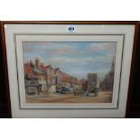 John Edward Newton (1834-?), Kingston Market Place, watercolour, signed and dated '78, 27cm x 37cm.